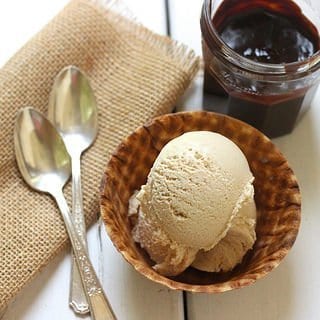 Kahlua Cocount Ice Cream with Mexican Hot Fudge Sauce