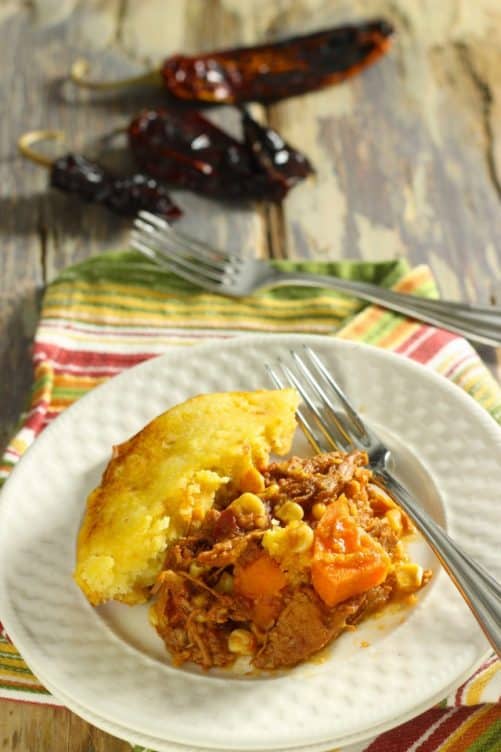 Slow Cooker Smoky Barbecue Chicken Pot Pie with Cornbread Crust|Craving Something Healthy