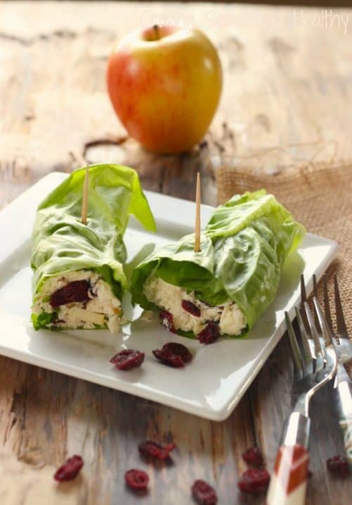 Cranberry Chicken Salad Lettuce Rollups|Craving Something Healthy