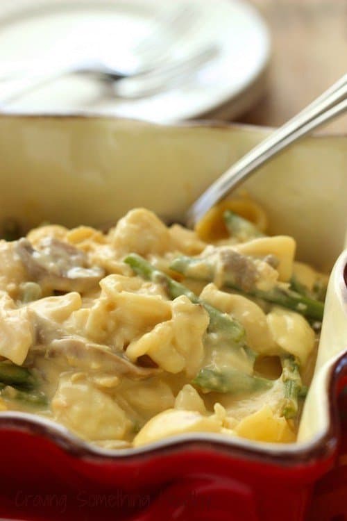 Slow Cooker Cheesy Chicken Asparagus Casserole