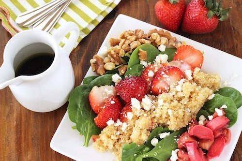 Strawberry Rhubarb Spinach Salad|Craving Something Healthy