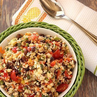 Southwest Cauliflower Rice Confetti Salad {Meatless Monday}