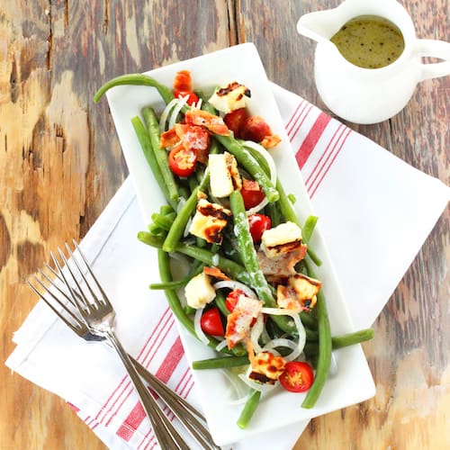 Summer Green Bean Salad with Grilled Halloumi | Craving Something Healthy