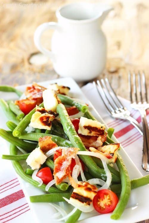 Summer Green Bean Salad with Grilled Halloumi