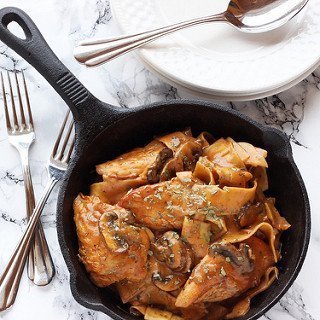 Skillet Tarragon Chicken with Noodles