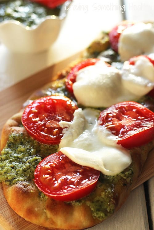 Grilled Pesto Tomato Flatbread|Craving Something Healthy