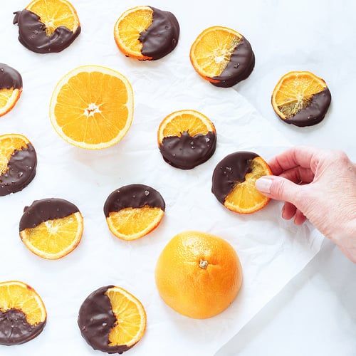 Dark Chocolate Covered Candied Orange Slices | Craving Something Healthy
