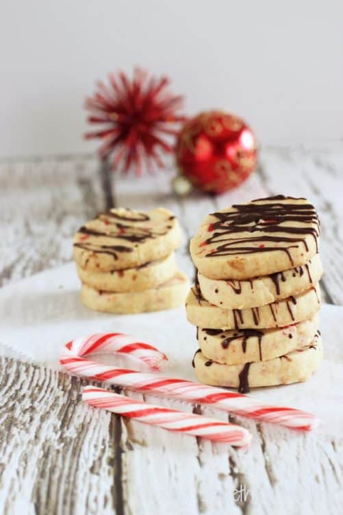Chocolate Peppermint Slice 'n Bake Christmas Cookies
