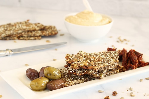 Homemade Grain-Free Six Seed Flatbread Crackers|Craving Something Healthy