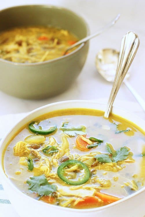 Coconut Curry Chicken and Lentil Soup