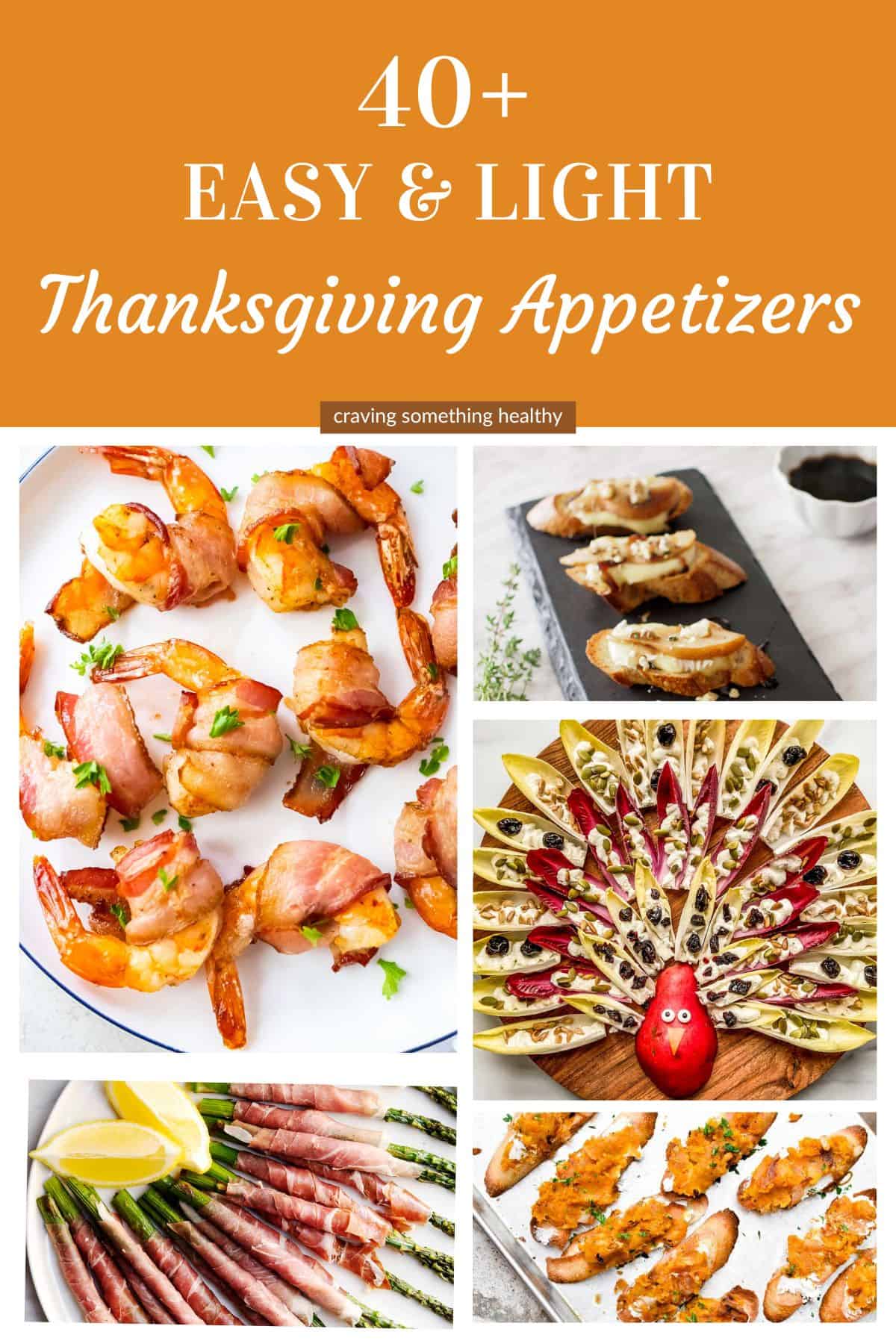 Pinterest Pin for Easy, Light Thanksgiving Appetizers.