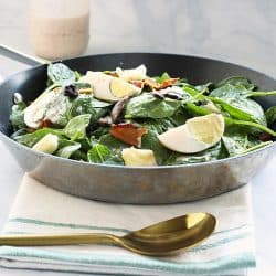 Warm and Loaded Spinach Salad | Craving Something Healthy