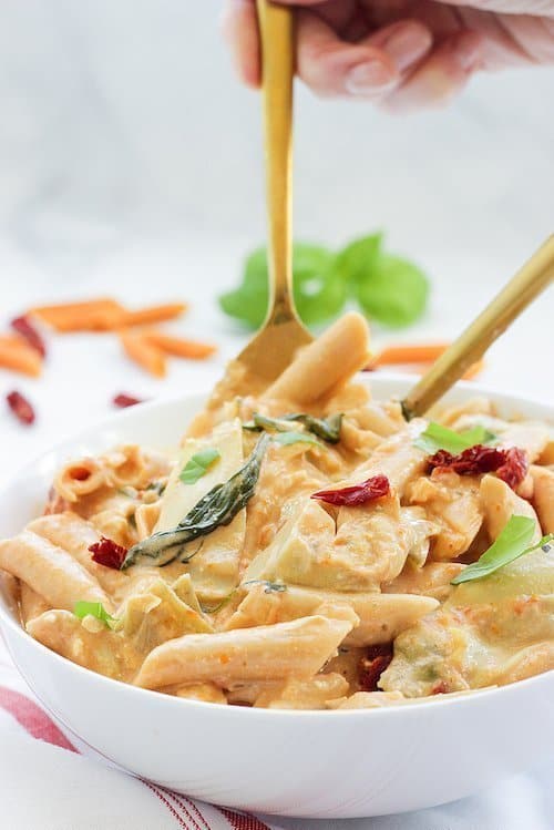 One-Pan Penne with Creamy Sun- Dried Tomato Sauce
