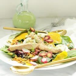 Wild Mackerel Good Mood Salad with Creamy Kefir Herb Dressing |Craving Something Healthy