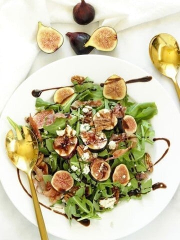 Fig & Arugula Salad with Blue Cheese & Prosciutto | Craving Something Healthy