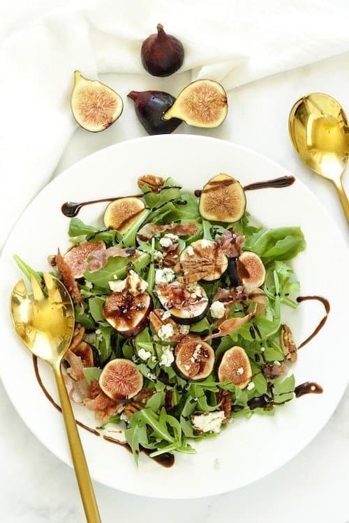 Fig & Arugula Salad with Blue cheese & Prosciutto