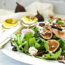 Fig & Arugula Salad with Blue Cheese & Prosciutto | Craving Something Healthy