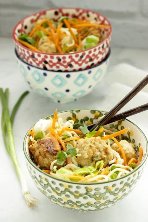 Ramen with Sesame Ginger Chicken Meatballs | Craving Something Healthy