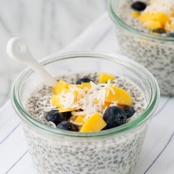 2 cups of Chia Seed Pudding with Mango and Blueberry from Baked Bree