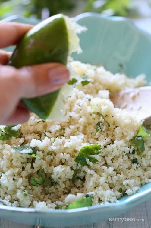 Cilantro Line Cauliflower Rice|Skinny Taste