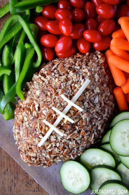 Easy Football Cheese Ball|Just A Taste