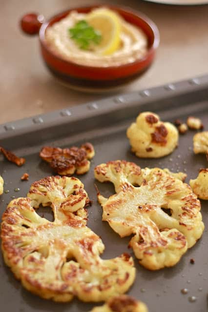 Roasted Cauliflower with Tahini Lemon Sauce|Wandering Spice