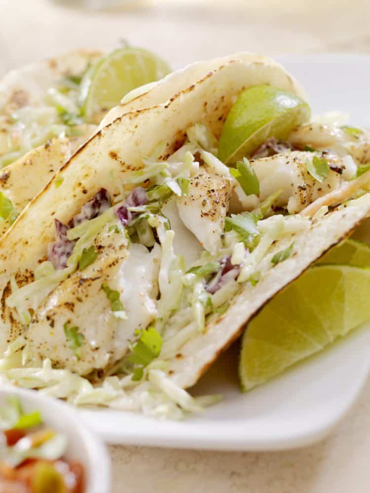 a closeup image of a fish taco