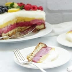 Layered Sorbet Cake with Lemon Shortbread Crust | Craving Something Healthy