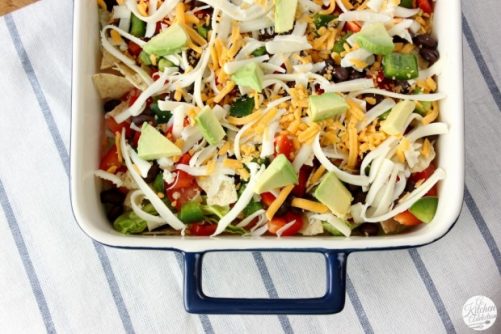 Lightened Taco Dip|A Kitchen Addiction 