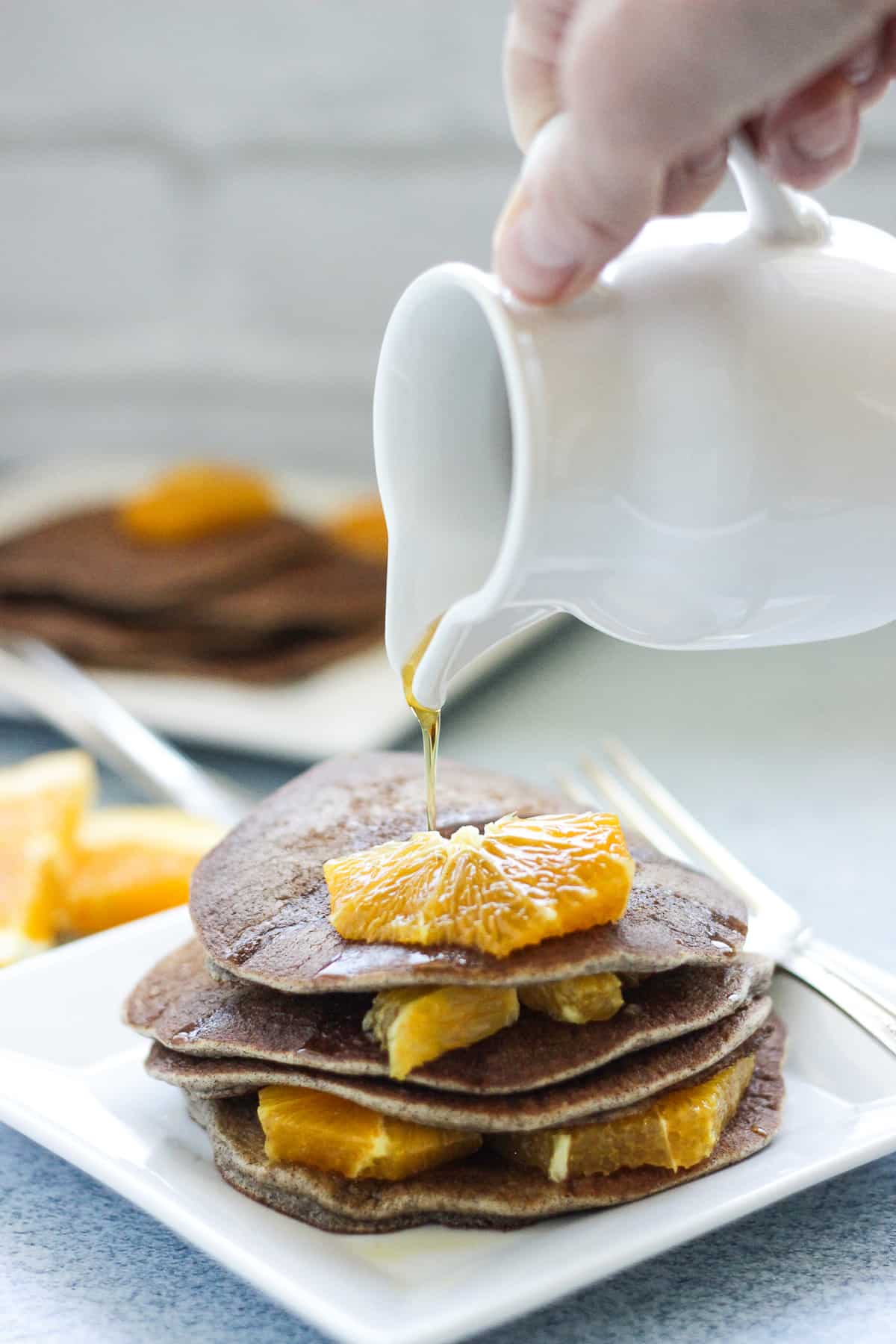 Orange Spiced Buckwheat Pancakes (Higher Protein)