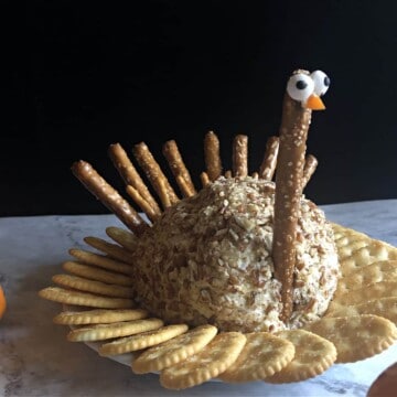 Turkey shaped cheese ball.